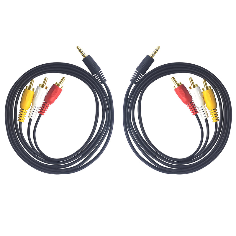 VCELINK 2-Pack 3.5mm to 3 RCA AV Cable 5FT, 1/8" TRRS AUX Male(CTIA) to RCA Male Stereo Audio Video Cable for TV, Camcorders, DVD Player, MP3, Speakers, Car Radio, and More - LeoForward Australia