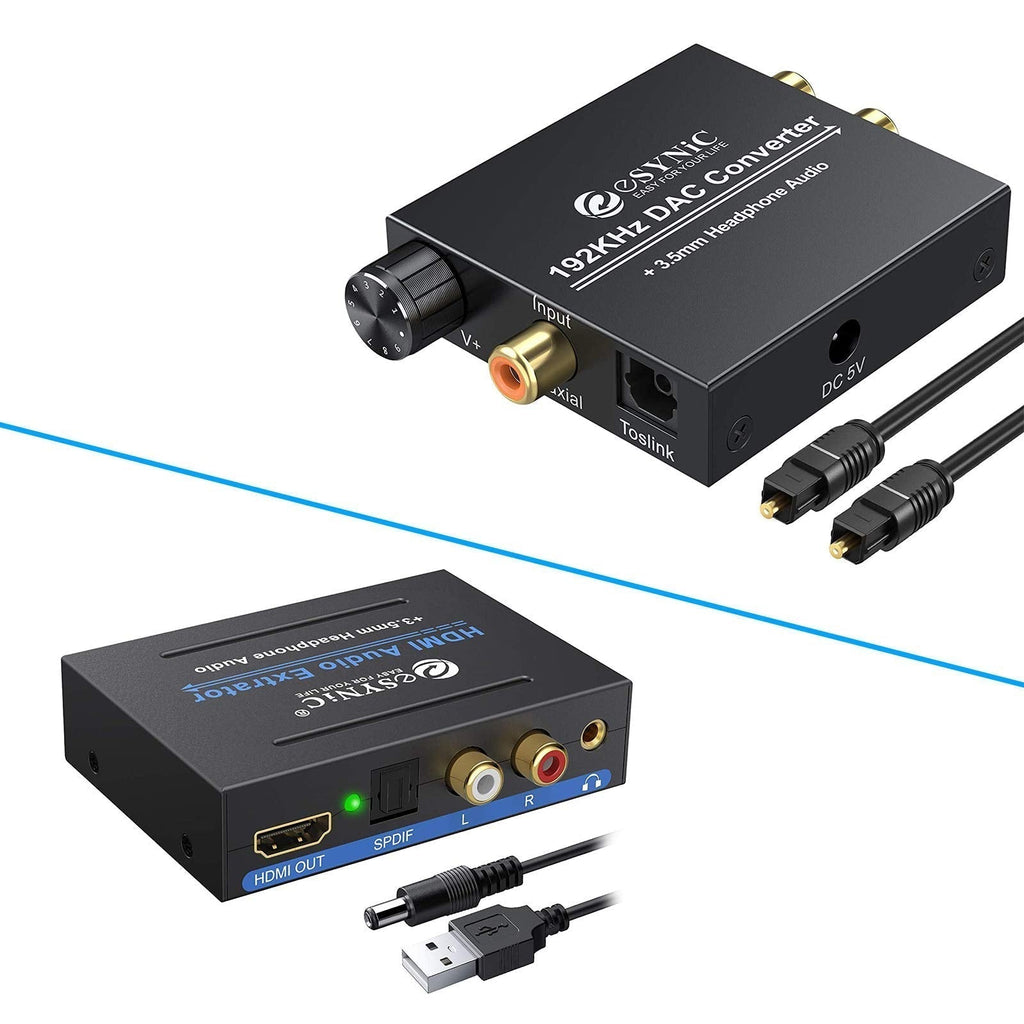  [AUSTRALIA] - eSynic 1080P HDMI Audio Extractor & 192kHz Volume Control DAC Converter Digital to Analog Converter