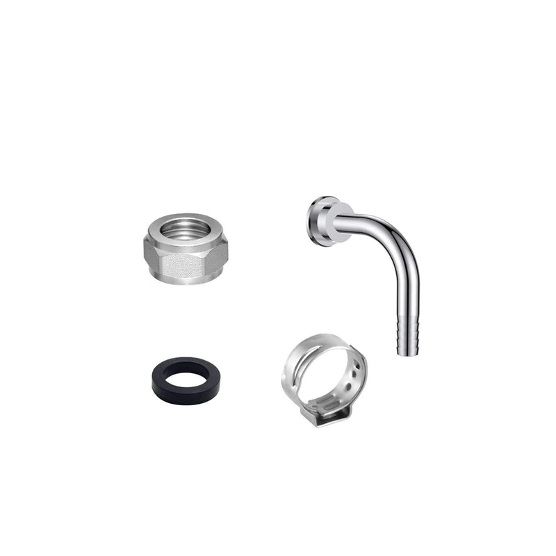  [AUSTRALIA] - Talos Connector Kit For Beer Line, Stainless Steel Elbow Tail Piece with Hex Nut for Keg Couplers, TL-1111227 Beer Line Elbow Tail Piece with Hex Nut