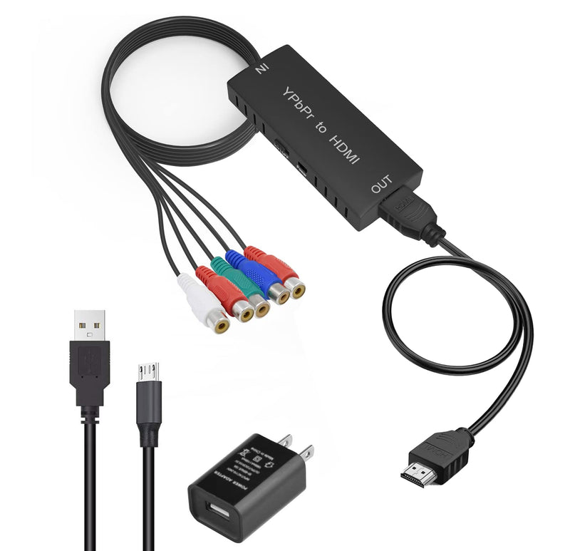  [AUSTRALIA] - Component to HDMI Converter YPbPr to HDMI Converter, 5RCA/RGB to HDMI Converter Supports 1080P/720 for DVD, VCD, PSP, PS2, Xbox 360, Nintendo NGC to New HDTV Monitor or Projecto. Component to HDMI Converter