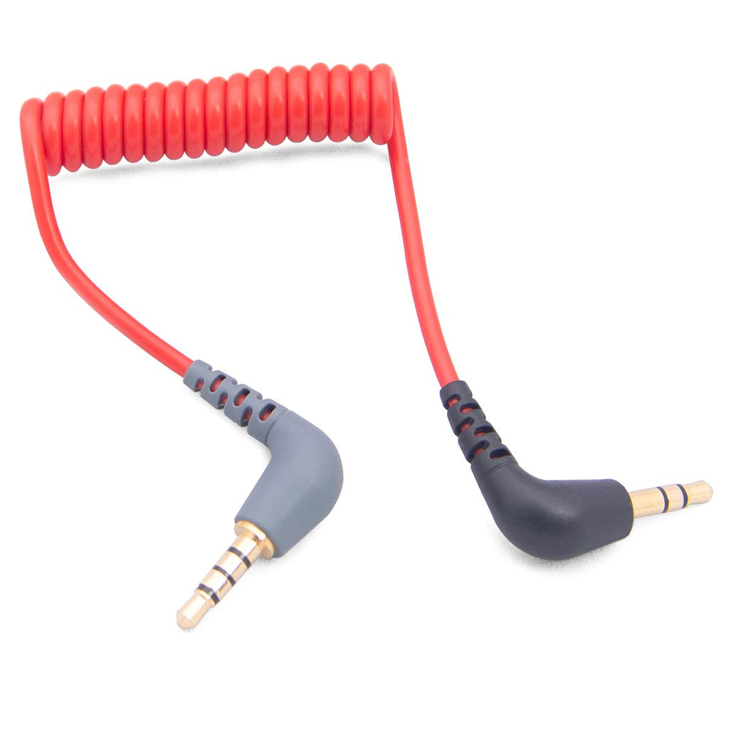  [AUSTRALIA] - Alfzero Replacement 3.5mm TRS to 3.5mm TRRS Patch Adapter Cable for External Compact On-Camera Microphone VideoMicro Mics