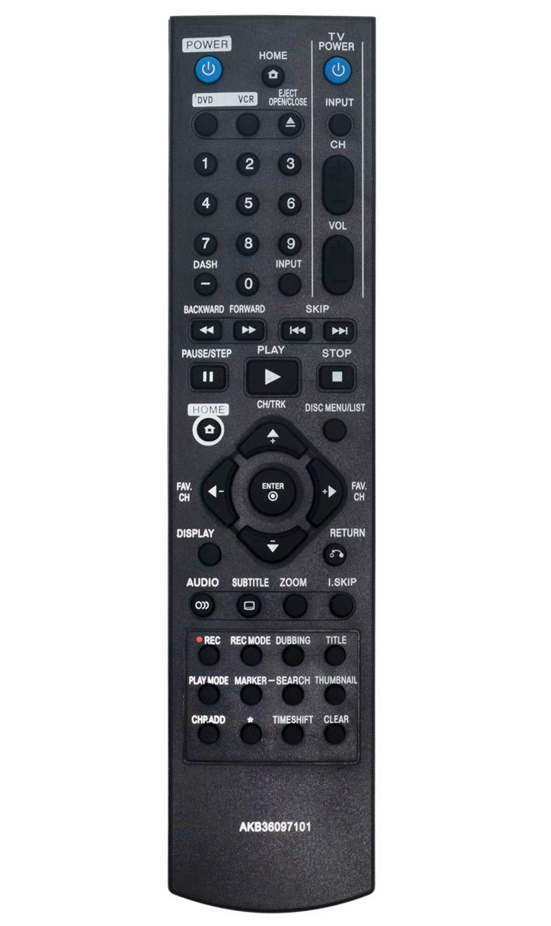 AIDITIYMI AKB36097101 Remote Control Replace for LG DVD VCR Combo DVD Recorder Video Cassette Recorder RC897T RC700N RC797T RC397HM RC397H RC389H - LeoForward Australia