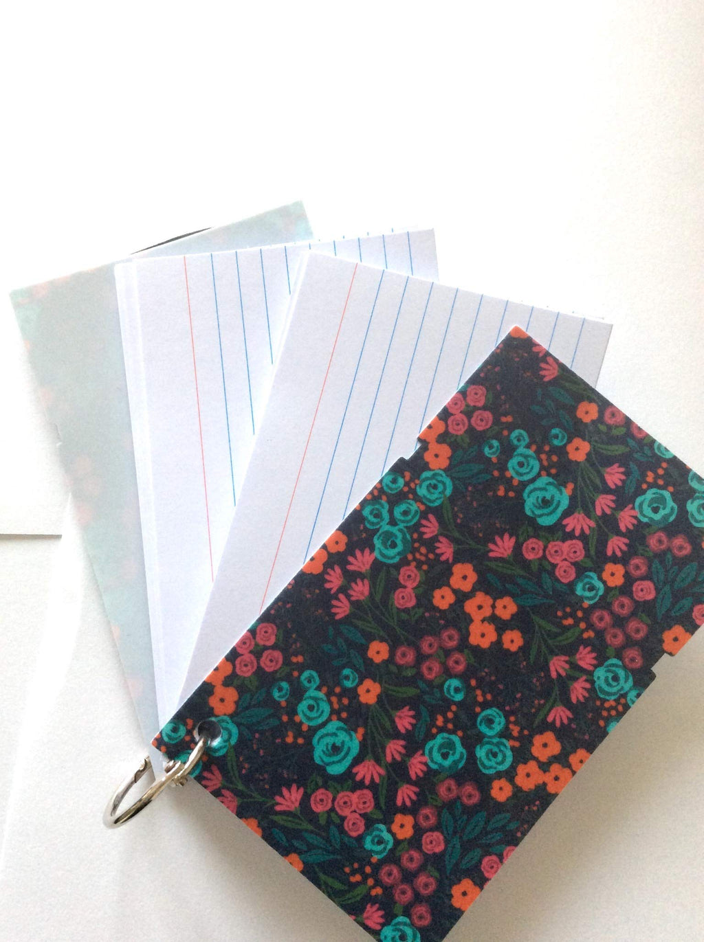  [AUSTRALIA] - Pep Rally Index cards on a ring, with poly cover, 3” x 5”, 65 count (Multi Flower Design) Multi Flower Design