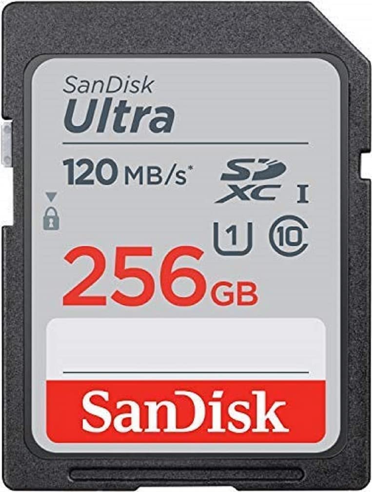  [AUSTRALIA] - SanDisk 256GB Ultra SDXC UHS-I Memory Card - 120MB/s, C10, U1, Full HD, SD Card - SDSDUN4-256G-GN6IN