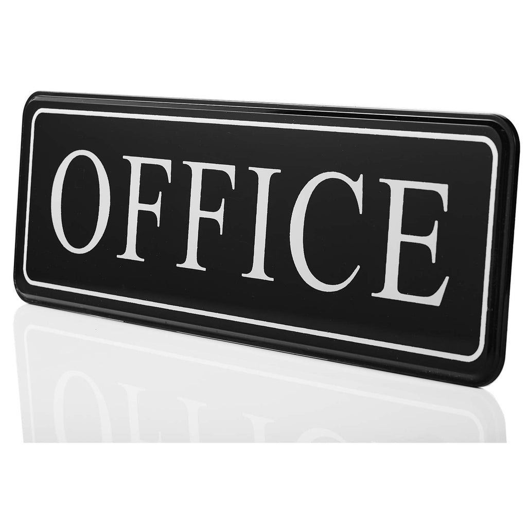  [AUSTRALIA] - Bebarley The Office Door Sign with Bigger Letters,Premium Durable and Bright Acrylic Design 9"x3" Sign with Double Sided 3M Tape for Your Home Office or Business