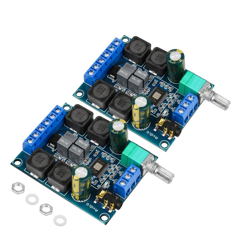  [AUSTRALIA] - 2Pcs Digital Amplifier Board,TPA3116D2 Dual Channel Audio Stereo AMP High Power Digital Subwoofer Power Amplifier Board 2x50W 5V 12V 24V for Store Solicitation Home Theater Square DIY Speakers