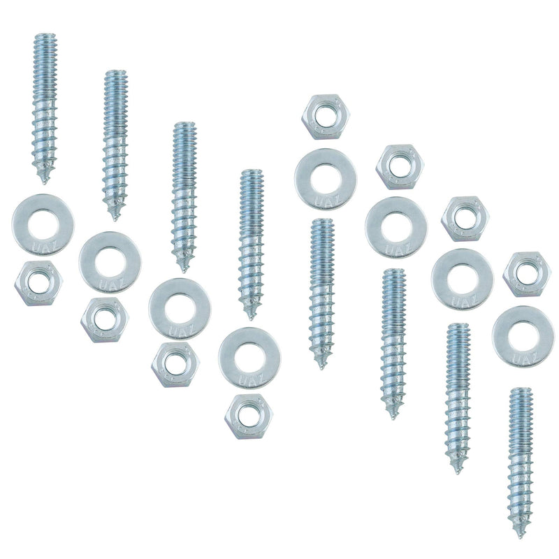  [AUSTRALIA] - 8 Pack 1/4-20 x 1-1/2 Inch Hanger Bolt Kit with Nuts and Washers Hanger Bolts for Wood Furniture 1/4-20 x 1-1/2 (8 Pack)