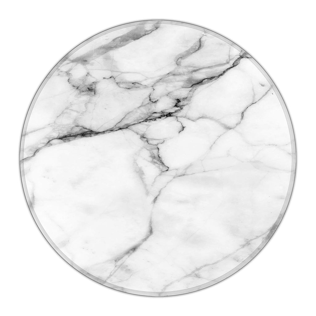  [AUSTRALIA] - Dooke Mouse Pad with Stitched Edge, Premium-Textured Mouse Mat with Waterproof Non-Slip Rubber Base, Cute Round Mousepad for Laptop Computer Office Desk Accessories,7.9 x 7.9 inch,White Marbling White Marbling