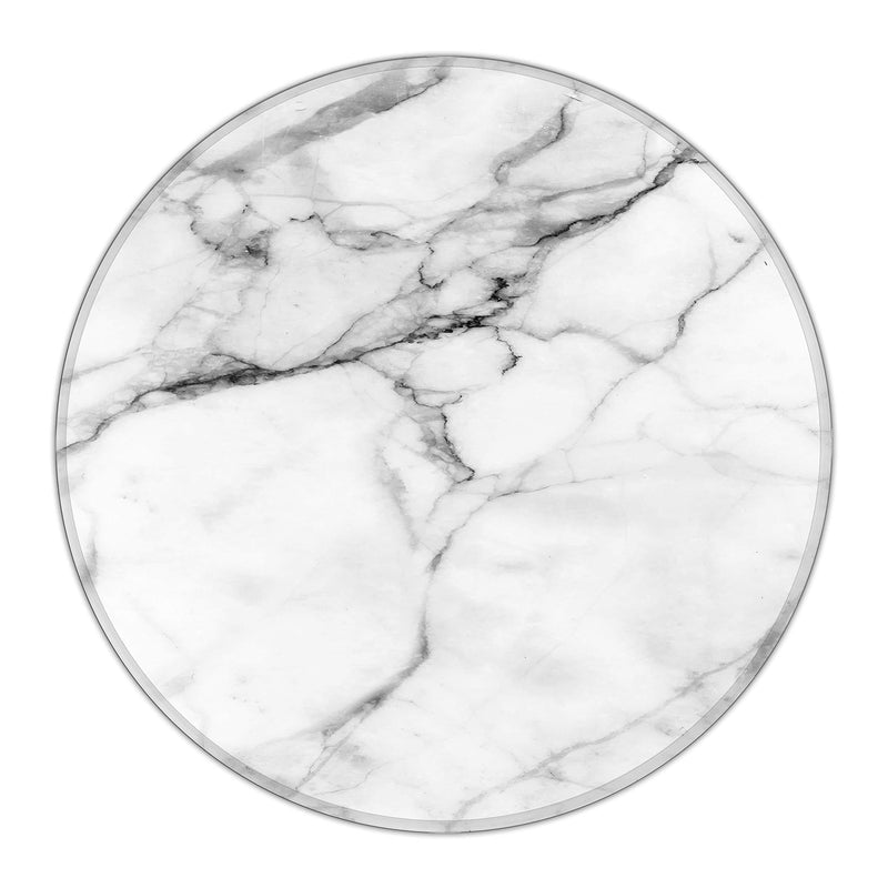  [AUSTRALIA] - Dooke Mouse Pad with Stitched Edge, Premium-Textured Mouse Mat with Waterproof Non-Slip Rubber Base, Cute Round Mousepad for Laptop Computer Office Desk Accessories,7.9 x 7.9 inch,White Marbling White Marbling