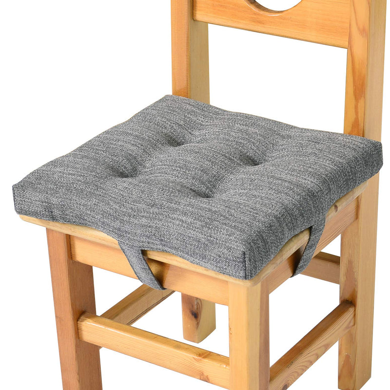  [AUSTRALIA] - baibu Soft Kids' Chair Pads Square Seat Cushion with Ties for School Chair/Wood Chairs - One Cushion Only(Gray, 10" (26CM)) Gray 10x10x1.2in