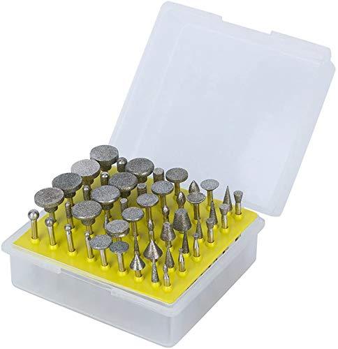 WELIBA 50pcs 1/8'' Shank Diamond Coated Rotary Grinding Head Jewelry Lapidary Burr Set Polishing Buffing Bits Compatible with Most Rotary Tool Accessories Attachment - LeoForward Australia