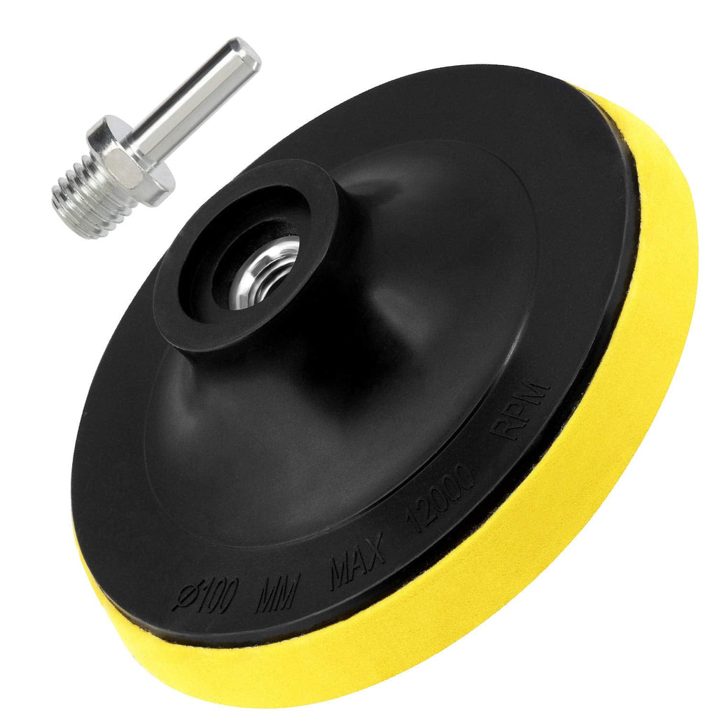  [AUSTRALIA] - 4 Inch(100mm) Hook and Loop Buffing Pad for Sanding Discs, Rotary Backing Pad with M10 Drill Attachment Adapter and Soft Foam Layer