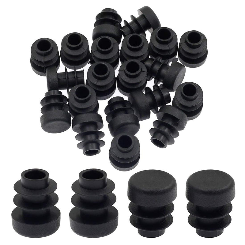  [AUSTRALIA] - Suiwotin 20PCS 12.5mm (0.49 Inch) Round Plastic Plug, Round Black Plastic End Cap, Pipe Tubing End Cap, Furniture Finishing Plug 12.5 x 12.5 20 Pack