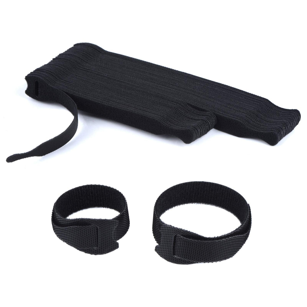  [AUSTRALIA] - 60PCS Black Reusable Cable Ties, Premium Nylon Adjustable Wire Ties Cable Straps, Cord Wrap and Cable Organizer Cable Cords Management Assorted 6 inch and 8 inch (30pcs 6" & 30pcs 8") 6 & 8 inch