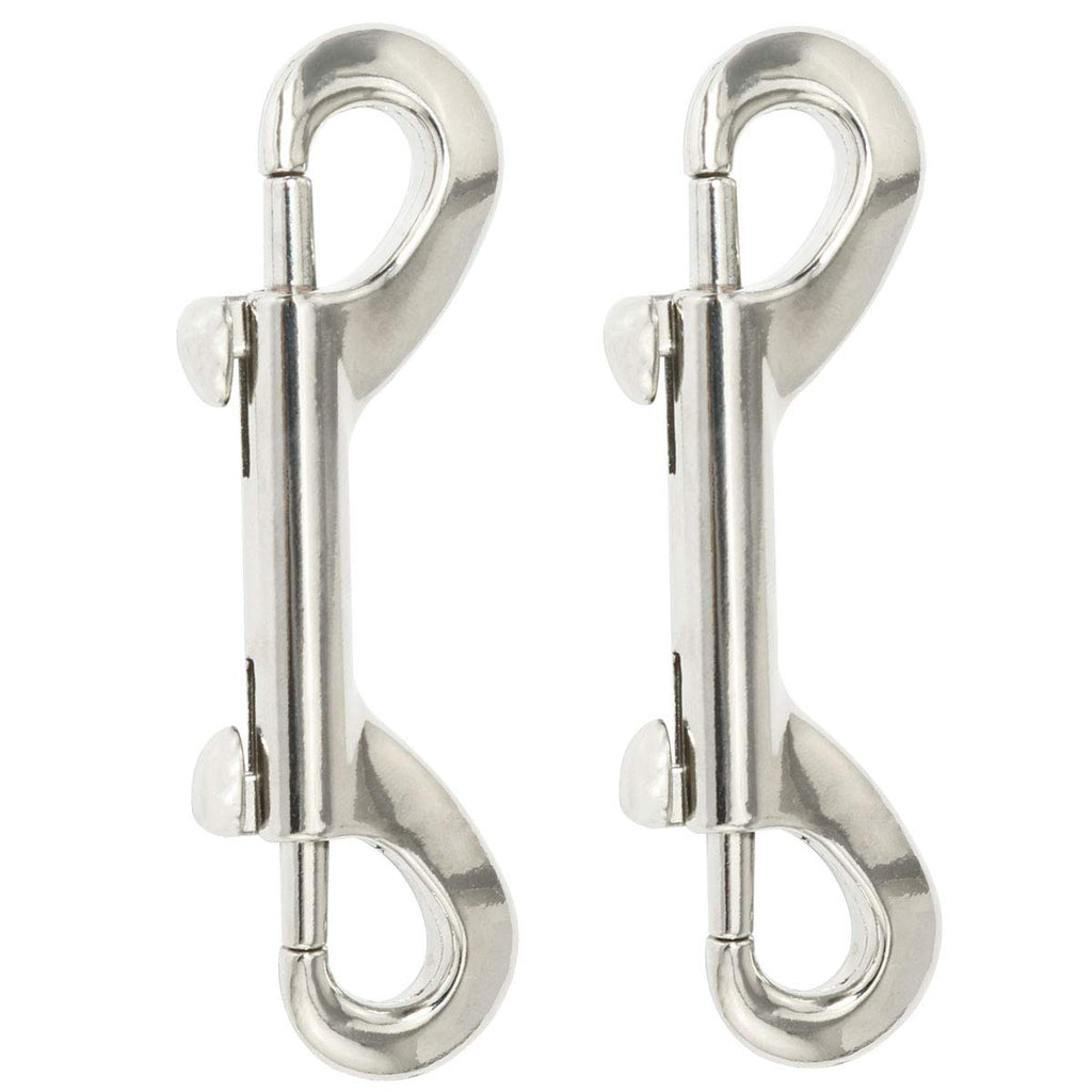  [AUSTRALIA] - ZRM&E 2pcs Bolt Snaps Double Ended Hook Zinc Alloy Trigger Chain Metal Clips Key Holder 3.5" for Diving Pet Dog Luggage Horse Tack Outdoor Rock Climbing