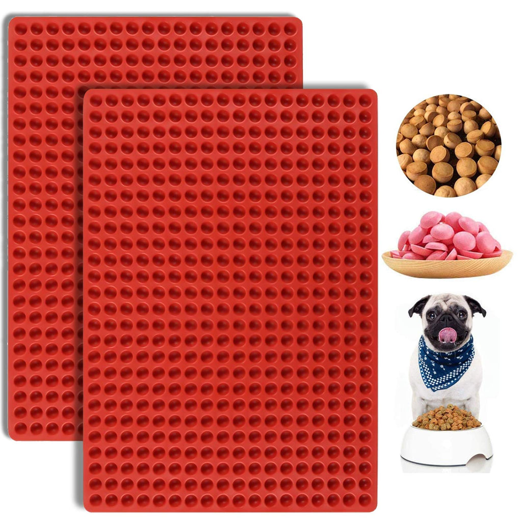  [AUSTRALIA] - Palksky (2 Pack) 468-Cavity Mini Round Silicone Mold/Chocolate Drops Mold/Dog Treats Pan/Semi Sphere Gummy Candy Molds for Ganache Jelly Caramels Cookies Pet Treats Baking Mold (2 pack)468-Cavity