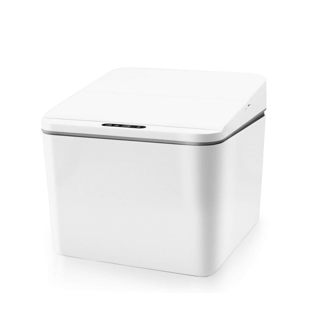  [AUSTRALIA] - Febhbrq 4 Liter / 1 Gallon Desktop Sensor Trash Can, Box Shape Automatic Mini Wastebasket with Lid for Desk and Vehicle (Powered by Battery)