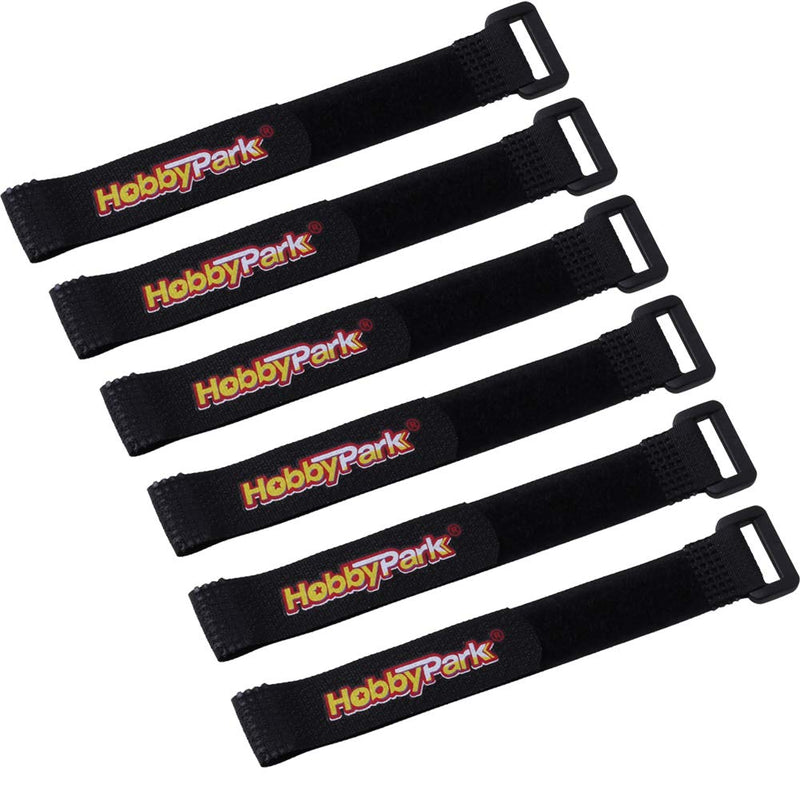  [AUSTRALIA] - Hobbypark RC Battery Straps 16x200mm Cable Straps Reusable Fastening Straps Securing Straps Hook and Loop Cinch Cable Ties Down for RC FPV Racing Drone Quadcopter Airplane Cars Helicopters (6PCS)