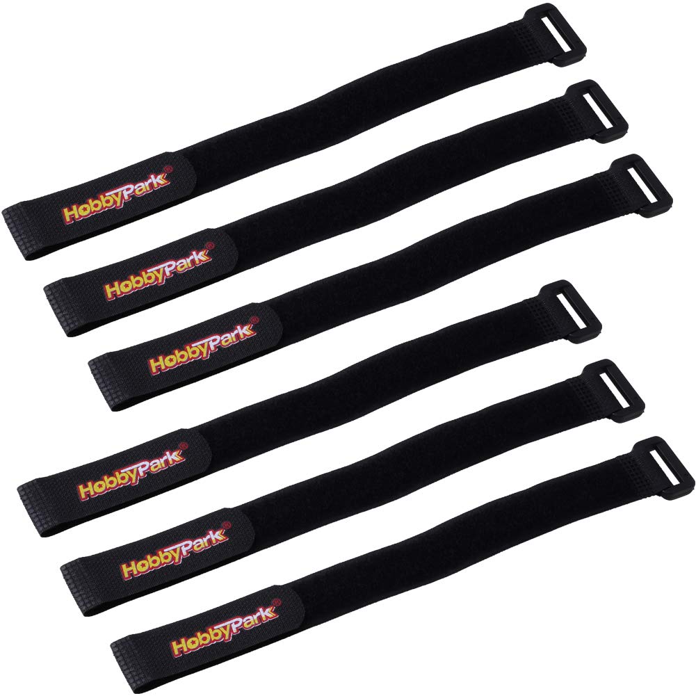  [AUSTRALIA] - Hobbypark 20x300mm RC Battery Straps Cable Straps Reusable Fastening Staps Securing Straps Hook Loop Cinch Cable Ties Down Wraps Adjustable Cinch Straps (6PCS)