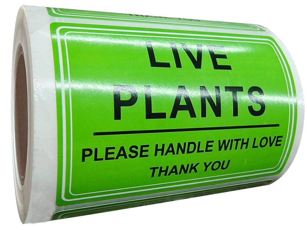 Green Live Plants Stickers for Shipping 2x3 inch Please Handle with Love Stickers Fragile Shipping Labels for Warehouse Pallet 250 pcs per roll Green 2 x 3 inch - LeoForward Australia