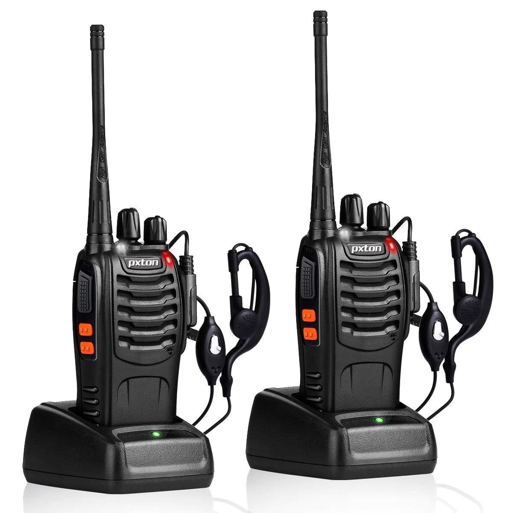 pxton Walkie Talkies Rechargeable Long Range Two-Way Radios with Earpieces,2-Way Radios UHF Handheld Transceiver Walky Talky with Flashlight Li-ion Battery and Charger（2 Pack） 2-pack - LeoForward Australia