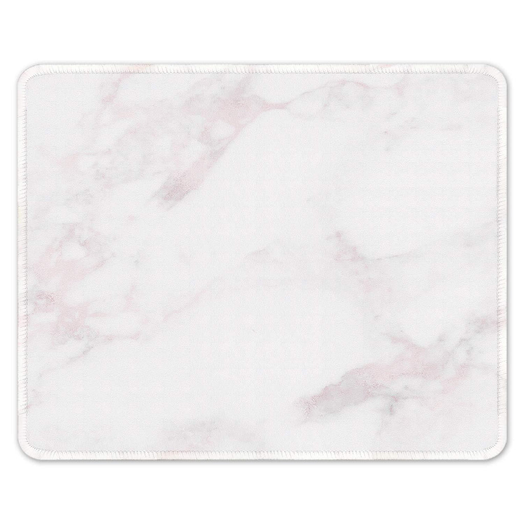  [AUSTRALIA] - Auhoahsil Mouse Pad, Square Marble Design Anti-Slip Rubber Mousepad with Stitched Edges for Office Gaming Laptop Computer PC Men Women, Pretty Custom Pattern, 11.8" x 9.8", Modern Pink White Marble