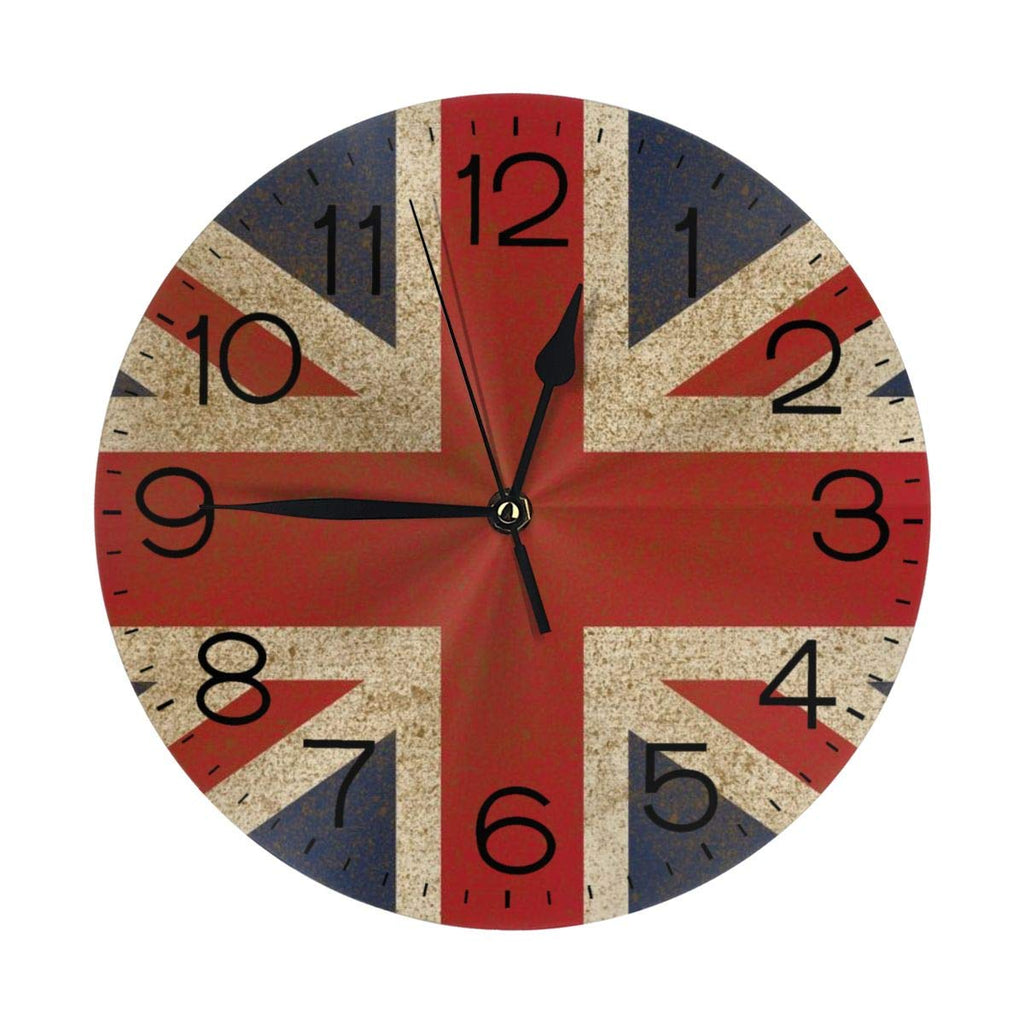  [AUSTRALIA] - N/W British Style Wall Clock 10"" Round,- Battery Operated Wall Clock Clocks for Home Decor Living Room Kitchen Bedroom Office