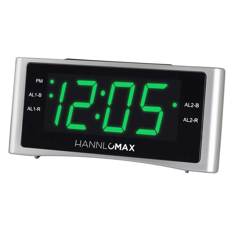 HANNLOMAX HX-148CR Alarm Clock Radio, PLL FM Radio, Dual Alarm, 1.4" Green LED Display, USB Port for 2.1A Charging. - LeoForward Australia