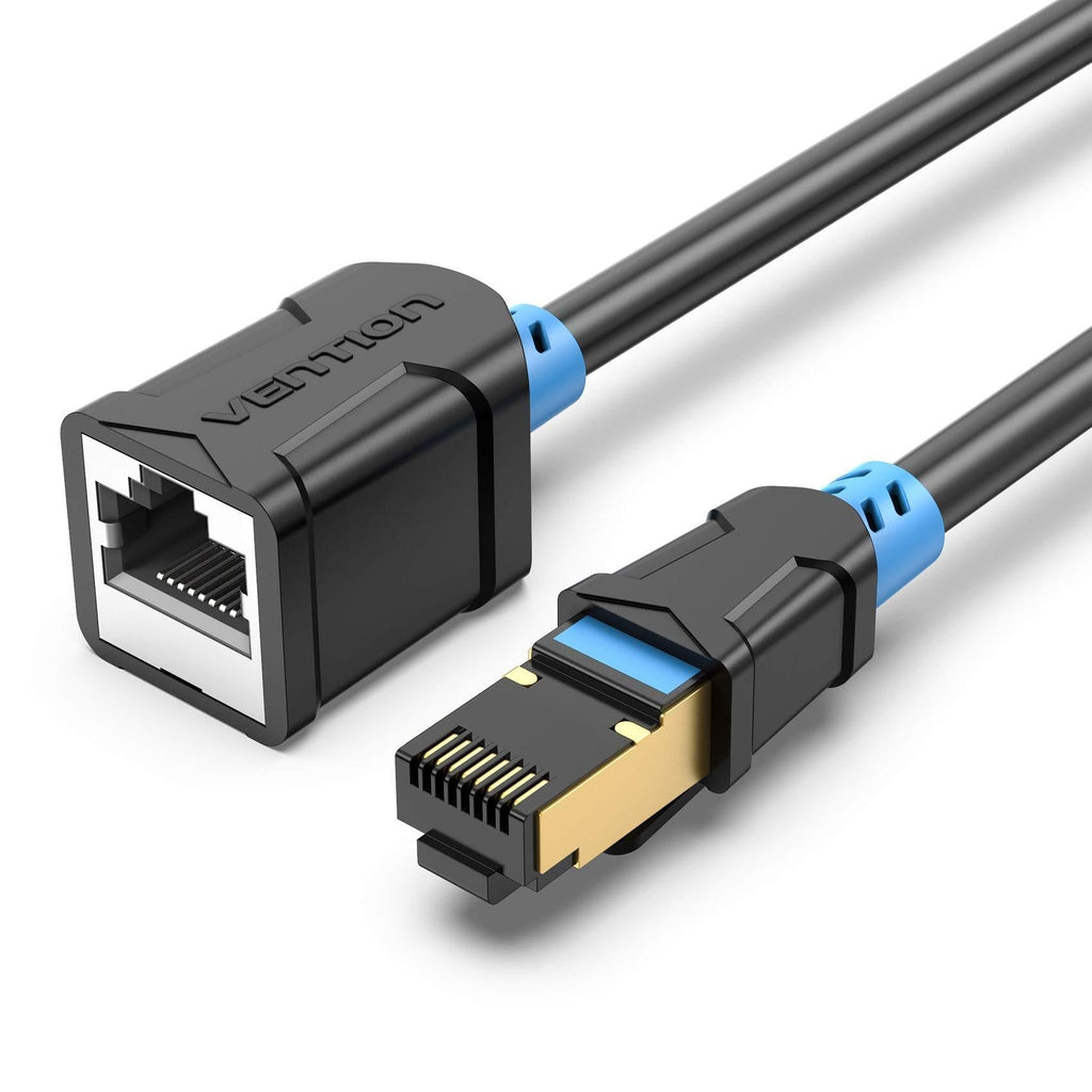  [AUSTRALIA] - VENTION Ethernet Extension Cable 3FT,Shielded RJ45 Male to Female Connector - Cat6 SSTP Ethernet Extension Patch Cable,Computer LAN Cable(Cat6 Cable)(3FT/1M)