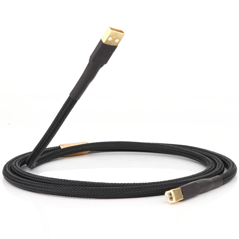  [AUSTRALIA] - Monosaudio 4N 99.998% OFC Copper USB Cable,1.6ft Type A Male to Type B Male HiFi Data Transfer Cable,USB 2.0 Cables with Gold-Plated connectors for DAC USB Cable (0.5M) 0.5M