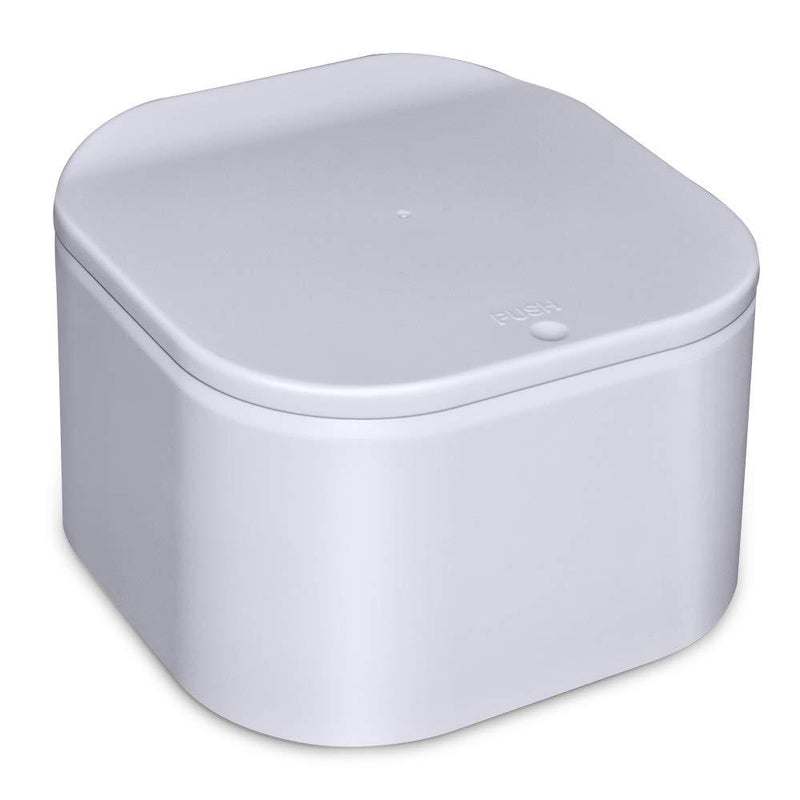  [AUSTRALIA] - Small Table Trash Can, Mini Plastic Table Countertop Garbage Bin with Spring Lid for Study Desk Dressing Table Office Kitchen Bathroom Bedroom Living Room Grey