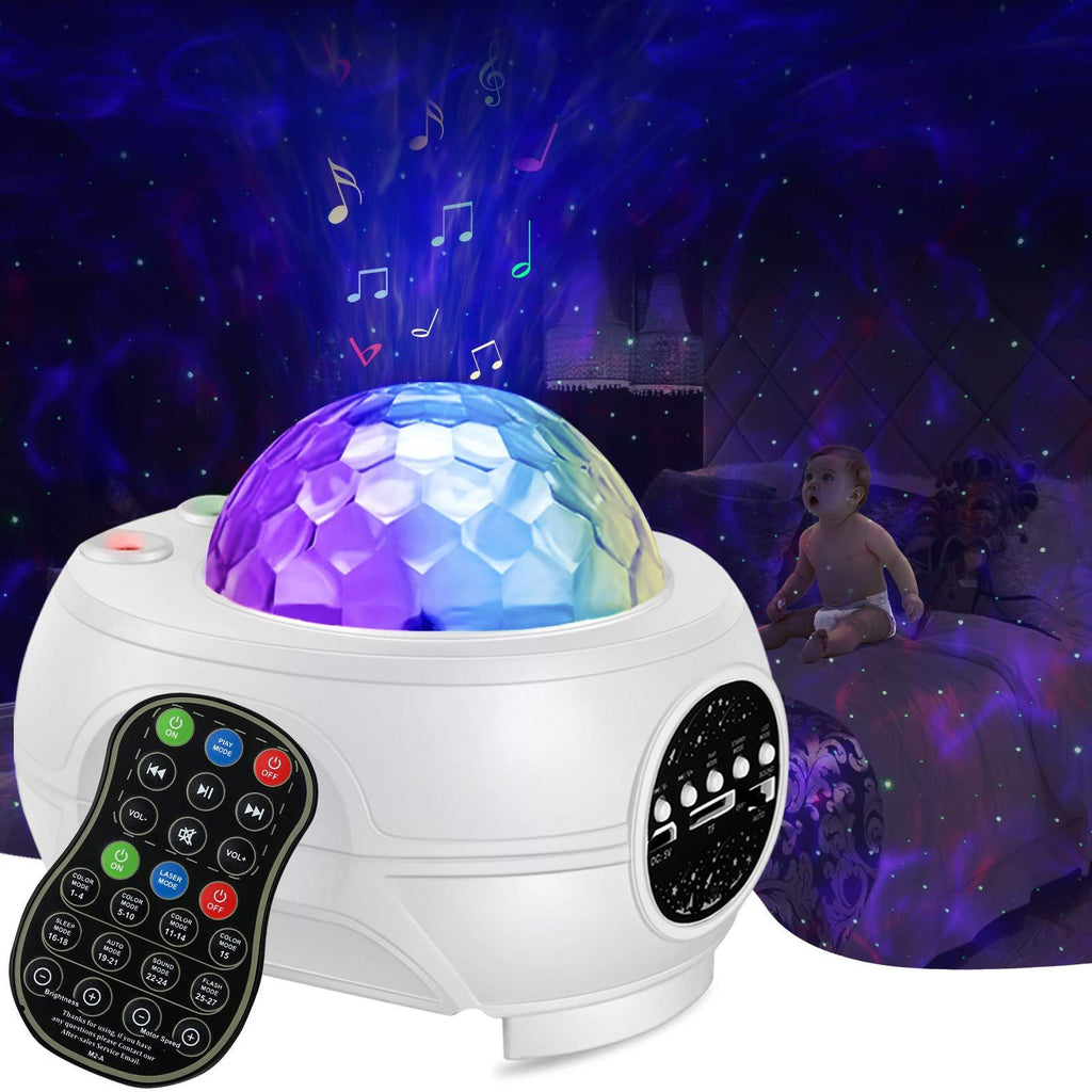  [AUSTRALIA] - Star Projector Light,Star Galaxy Projector,with Bluetooth Speaker Remote Control,Galaxy Projector for Bedroom Adults,Starry Night Light Projector for Kids Adults Christmas Gift White
