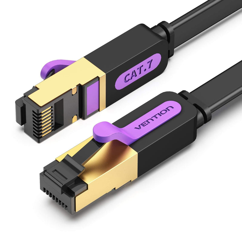  [AUSTRALIA] - Ethernet Cable 3ft,VENTION Cat7 Network Cable,Flat FTP High Speed 10Gbps/600MHz Internet Cable (Cat7 Cable) with Gold Plated Plug RJ45 Connectors,Computer LAN Cable for Router,Modem,PC,Laptop(3FT/1M) 3FT/1M