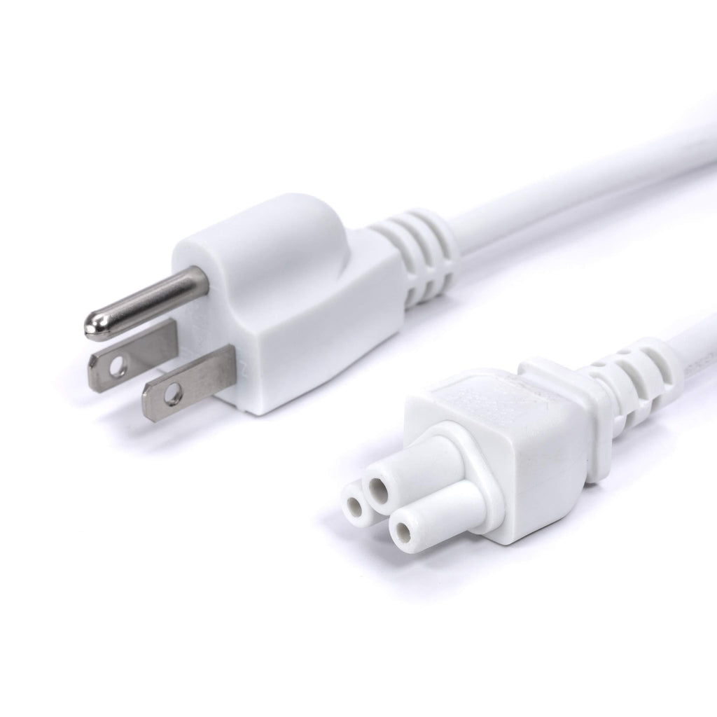 AC Power Cord (3 Prong) - White, 10 Feet - Premium Quality Copper Wire Core - Mouse Style for Laptops, Computers, & Power Supplies - NEMA 5-15 to C5 / IEC 320 - UL Listed 10 Feet (3 Meter) - LeoForward Australia