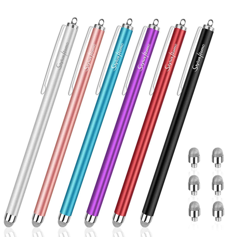  [AUSTRALIA] - StylusHome Stylus Pens for Touch Screens (6 Pcs), Sensitivity Capacitive Stylus Fiber Tips Touch Screen Pen with 6 Extra Replaceable Tips for for iPad iPhone Tablets All Universal Touch Devices