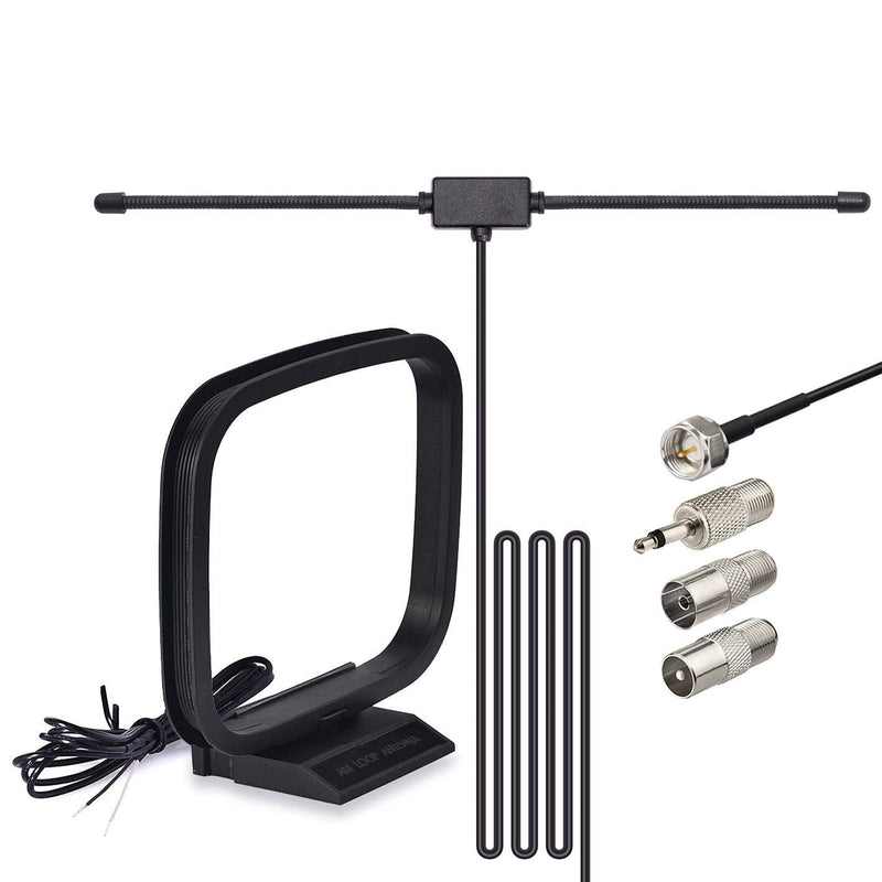  [AUSTRALIA] - Bingfu FM Dipole Antenna 75 Ohm FM Radio Antenna FM Antenna AM Loop Antenna for Stereo Receiver Indoor Pioneer Onkyo Yamaha Marantz FM Radio Home Stereo Receiver AV Audio Video Home Theater Receiver Dipole FM AM Antenna