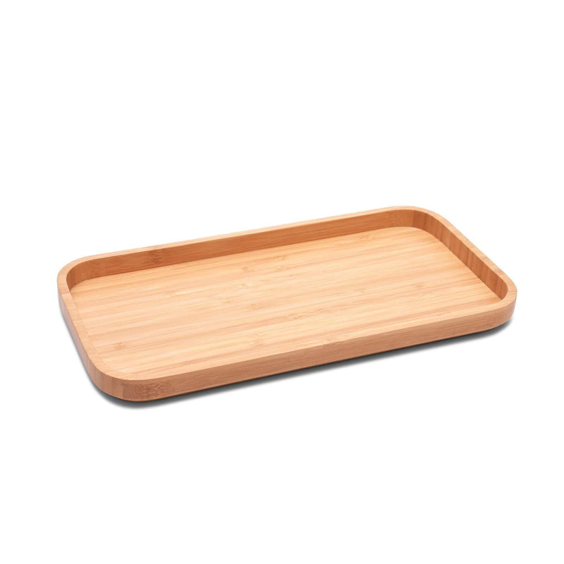  [AUSTRALIA] - Satu Brown Bamboo Vanity Tray, Bathroom Counter Tray, Bamboo Tray for Bathroom and Home Decor, 11.8L x 6.1W x 0.9H inches