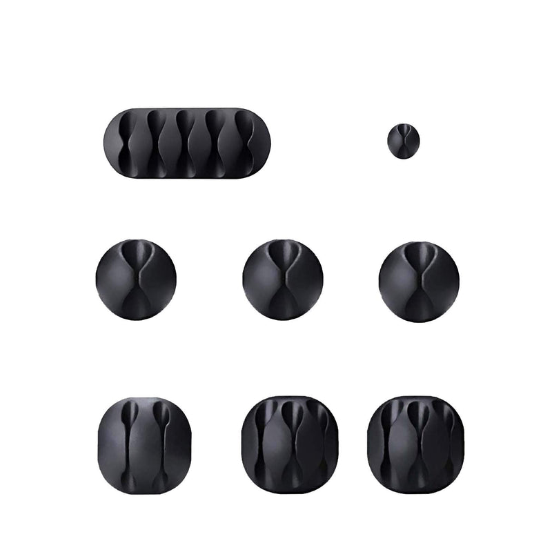  [AUSTRALIA] - 8Pack Long Lasting Cable Clips, Desktop Cord Holder Hider, Charging Cable Drop Organizer Management System for TV PC Laptop Home Office (Black（8pcs）) black（8pcs）