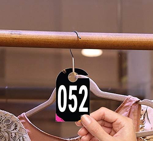  [AUSTRALIA] - Natureland Plastic Number Tags, Normal and Reverse Mirror Image Coat Room Checks for Facebook Live, Reusable Lularoe Supplies, Hanger Cards for Clothes Jewelry, 100 Consecutive Numbers (001-100, 100) 001-100