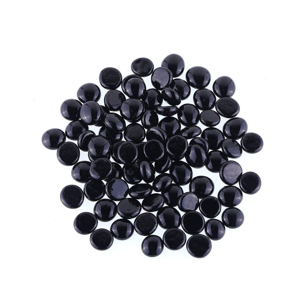  [AUSTRALIA] - Mipruct Vase Filler,Colorful Crystal,Stone Gem for Garden,Decorative Glass Beads,Glass Gem in Vase,0.75LB-Approx 75pack (Black) Black