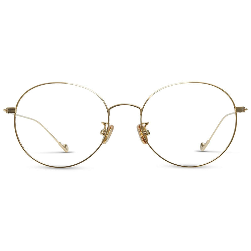 WHITE PINE Blue Light Blocking Glasses for Women Men Retro Round Clear Lens Eyeglasses Lightweight Frame, Gold Gold Frame - LeoForward Australia
