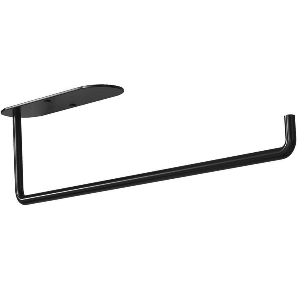  [AUSTRALIA] - Paper Towel Holder - Self Adhesive or Drilling, Under Cabinet Black Paper Towel Rack, SUS304 Stainless Steel Wall Mount Towel Paper Holder for Kitchen, Bathroom, Cabinets, Wall