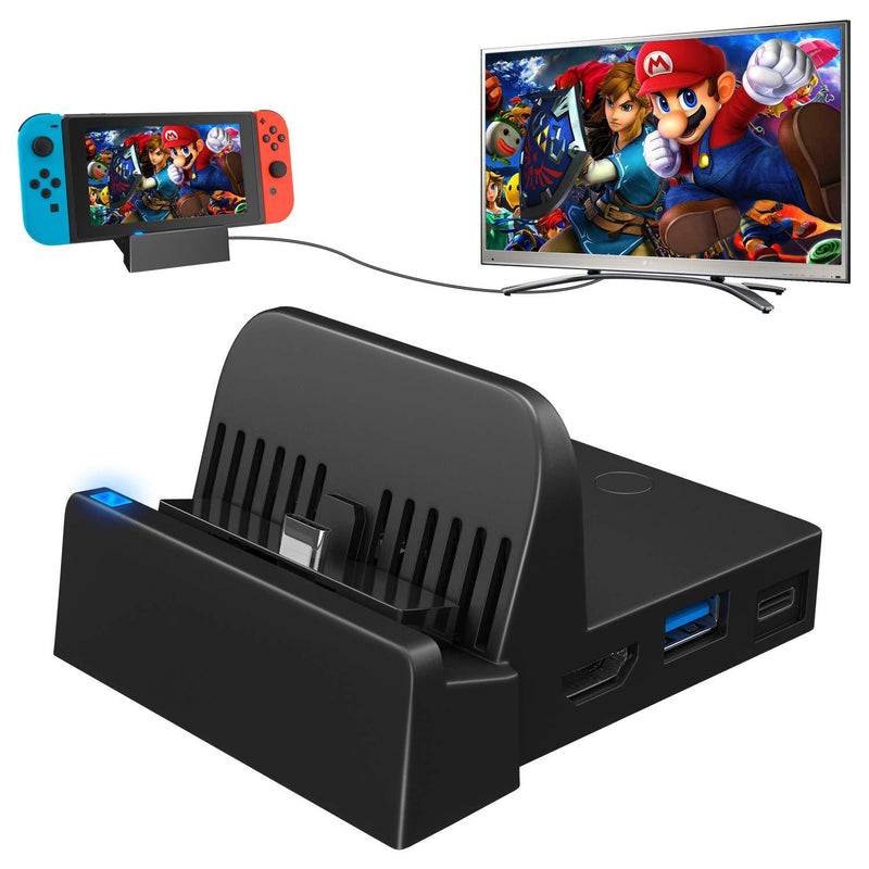  [AUSTRALIA] - Dock for Nintendo Switch, Switch Charging Dock 4K HDMI TV Adapter Switch Docking Station Charger Dock Set Good Replacement for Official Nintendo Switch Dock (Upgraded System)