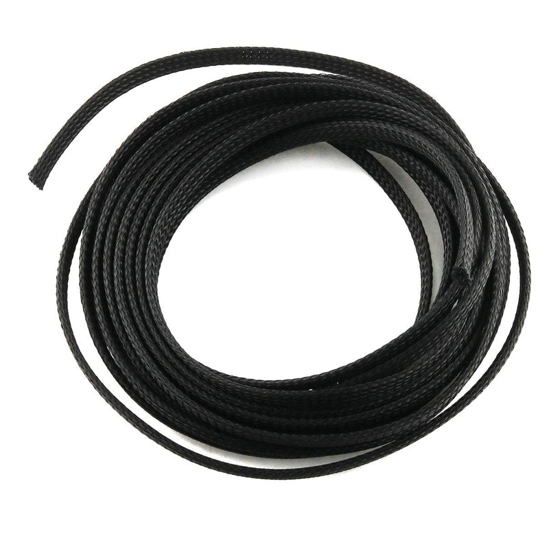  [AUSTRALIA] - E-outstanding 5M/16.4ft Cable Sleeve Black Insulated Braided Sleeve 6mm / 1/4Inch Wire Protection Flexible Cable Sock