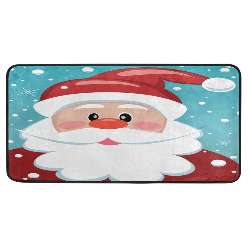  [AUSTRALIA] - Cute Santa Claus Kitchen Rugs Non-Slip Kitchen Mats Bath Runner Rug Doormats Area Mat Rugs Carpet for Home Decor 39" X 20"