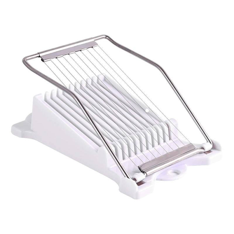  [AUSTRALIA] - Slicer for Cutting Ham Luncheon Meat Boiled Eggs Strawberry Bananas - Kitchen Tool for Salad or Dinner - Made by ABS and Stainless Steel Wire White - Color Box Packaging