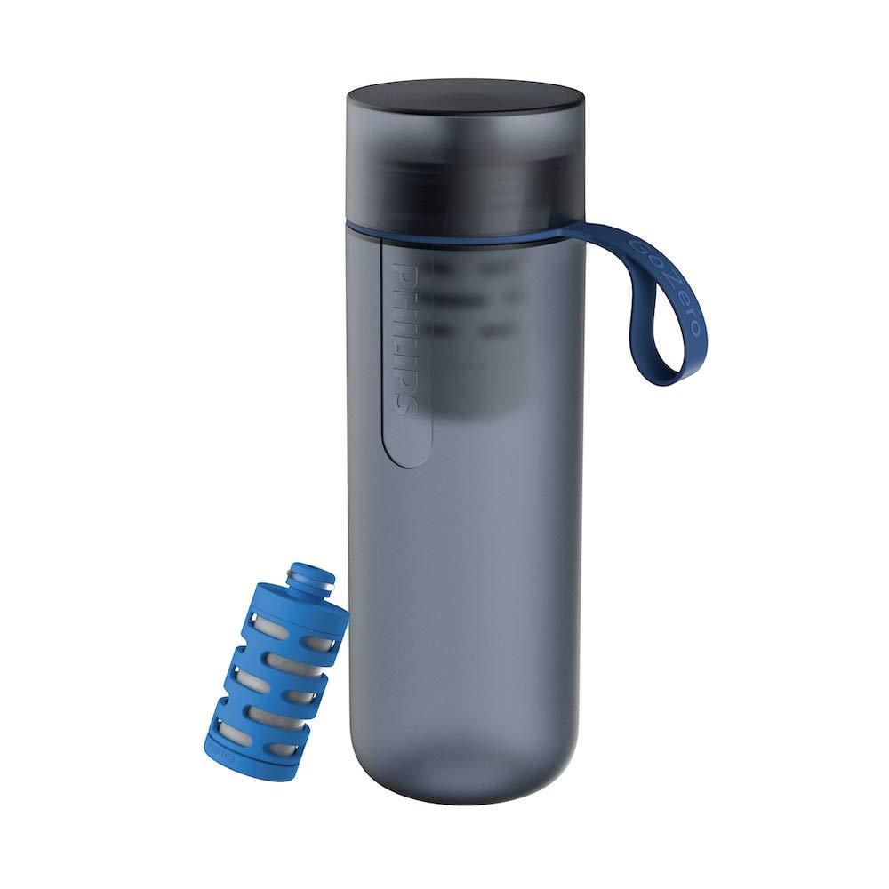  [AUSTRALIA] - Philips GoZero Active Bottle with One Fitness Filter, Squeeze Hydration Bottle, Filtering Water Bottle, Improving Tap Water Taste Blue