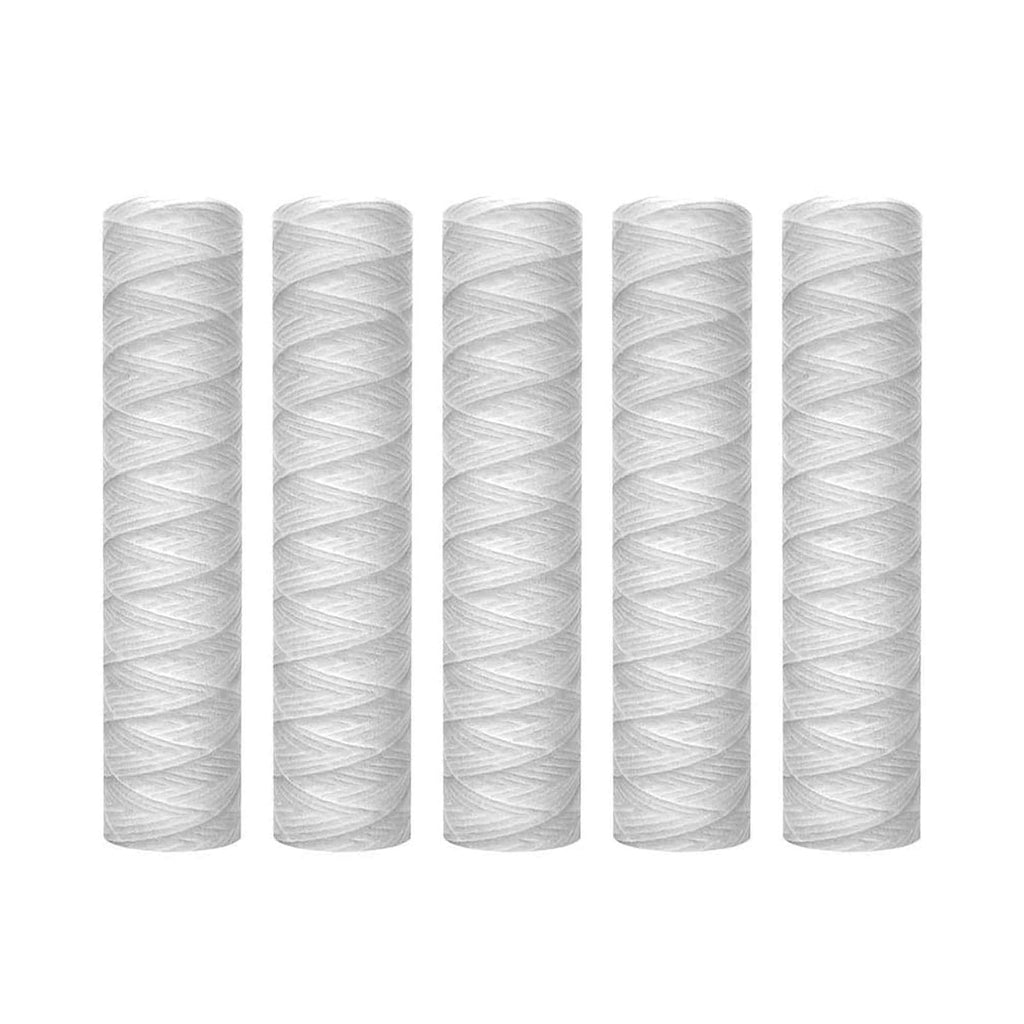  [AUSTRALIA] - Lafiucy 1 Micron 10" x 2.5" String Wound Sediment Water Filter Cartridge,5 Pack,Whole House Sediment Filtration, Universal Replacement for Most 10 inch RO Unit