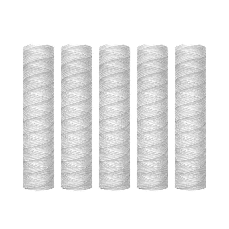  [AUSTRALIA] - Lafiucy 10 Micron 10" x 2.5" String Wound Sediment Water Filter Cartridge,5 Pack,Whole House Sediment Filtration, Universal Replacement for Most 10 inch RO Unit