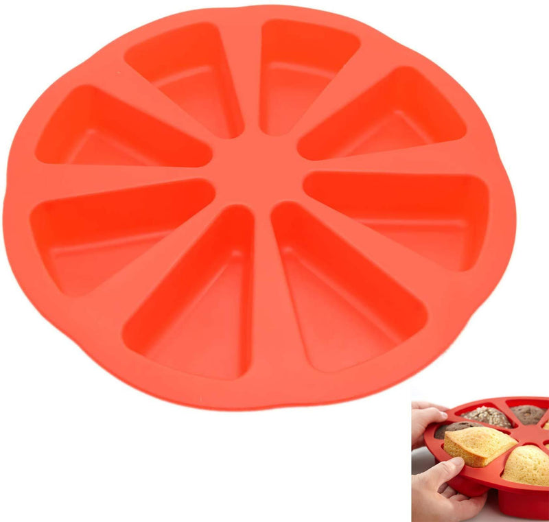  [AUSTRALIA] - LANYY 8 Cavity Silicone Portion Cake Mold Triangle Cavity Cake Pan Soap Mould Pizza Slices Scone Baking Molds DIY Kitchen Baking Tool for Thanksgiving Day Christmas Party